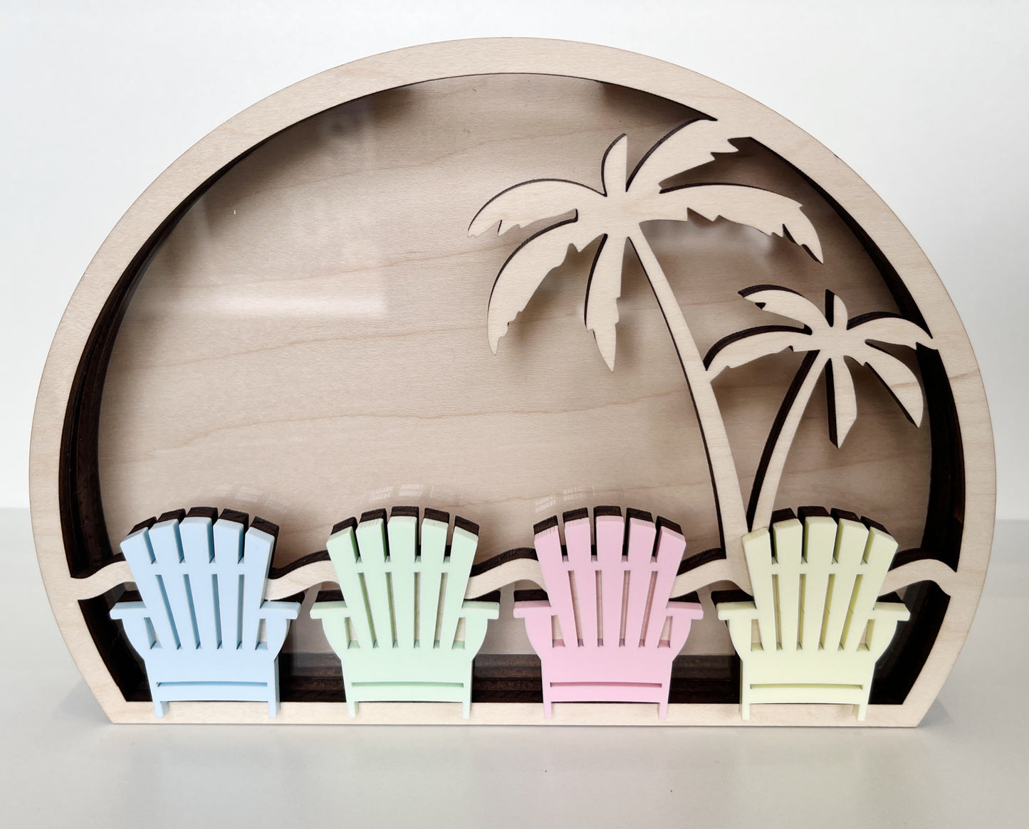 Shark Tooth Bank: Classic Beach Vibes - Multi Wood Finish