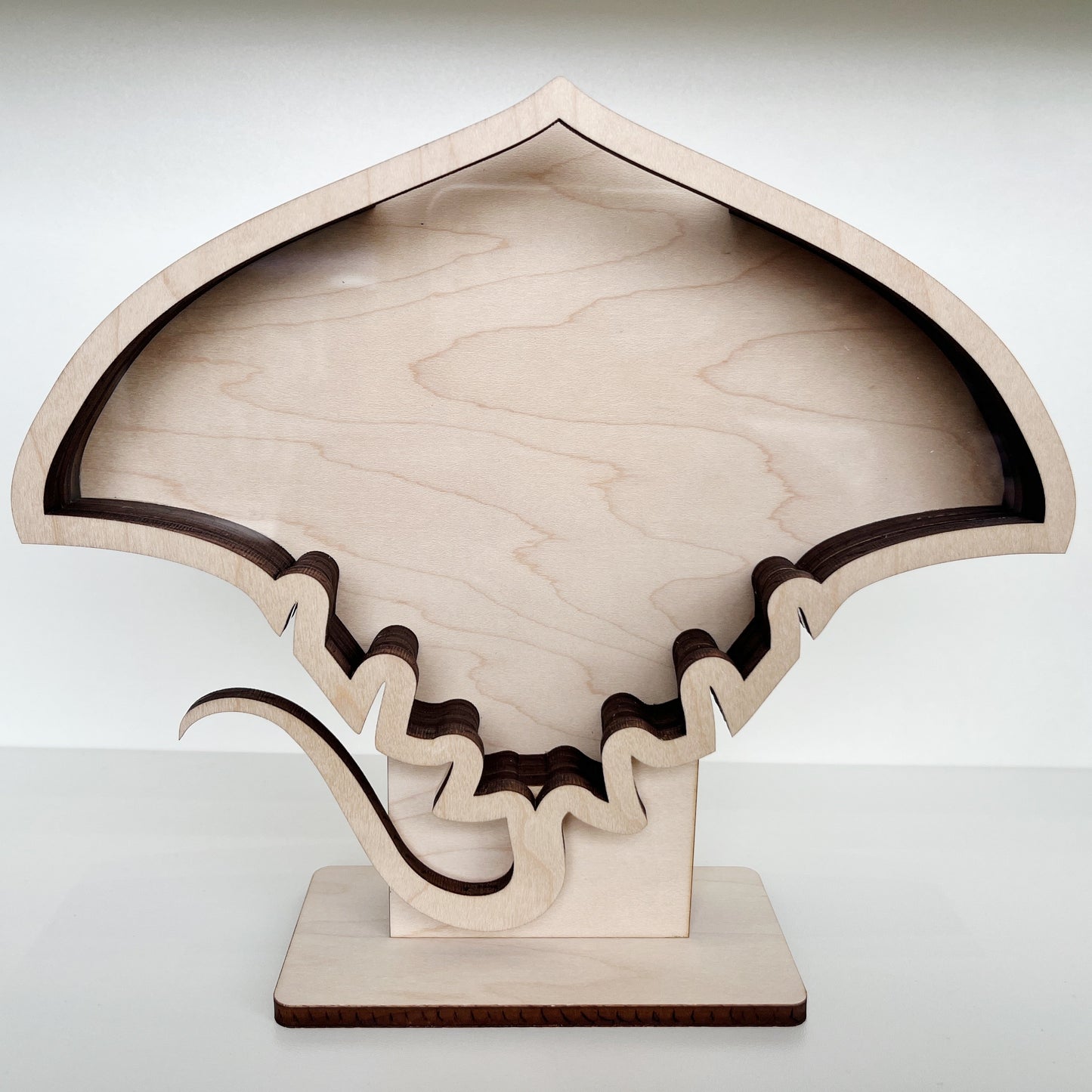 Shark Tooth Bank: Classic Ray Shape - Wood Finish