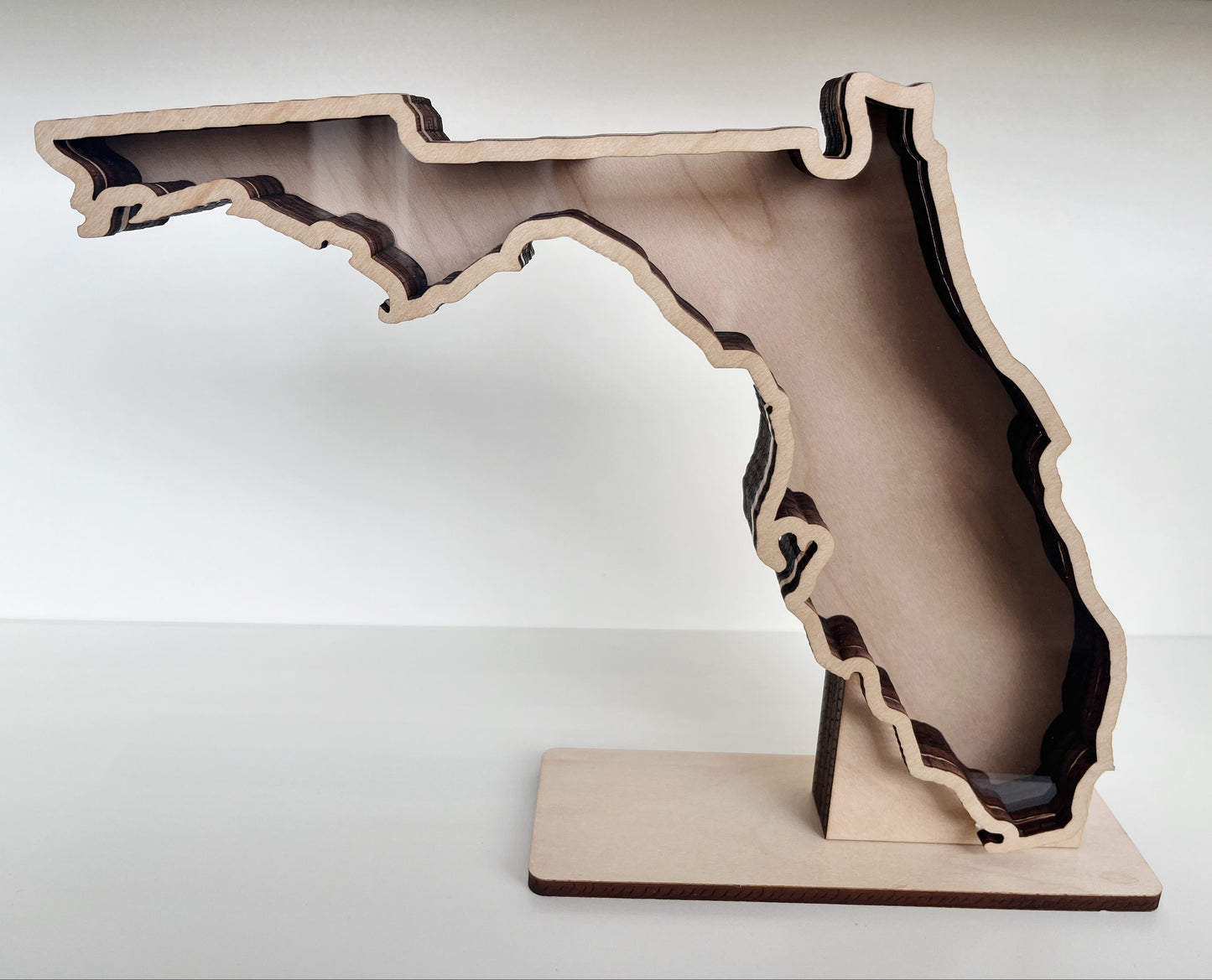 Shark Tooth Bank: Classic State of Florida - Wood Finish