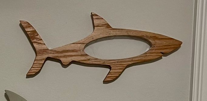 14" Hand-Made Oak - Shark Tooth Bank