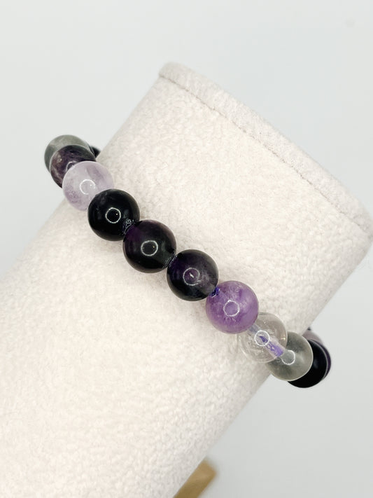 rainbow fluorite purple bracelet