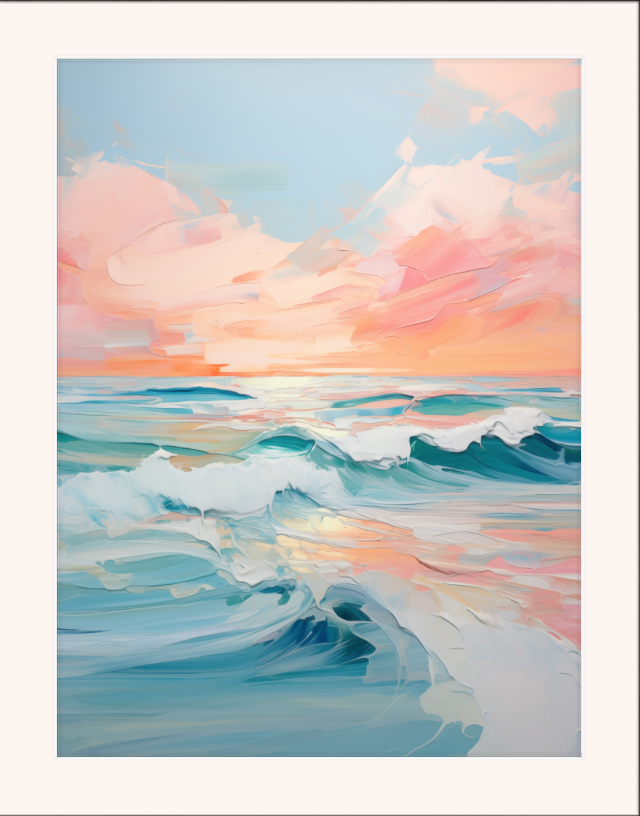 Beach-watercolor-matted-print